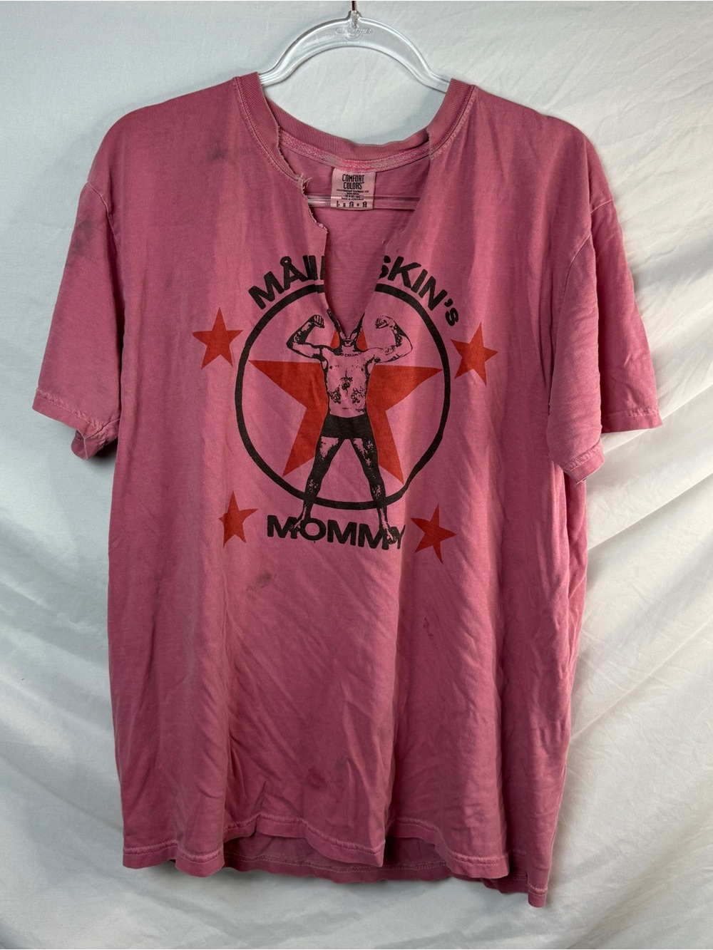 Vintage Band Tee Distressed Maneskin in Pink